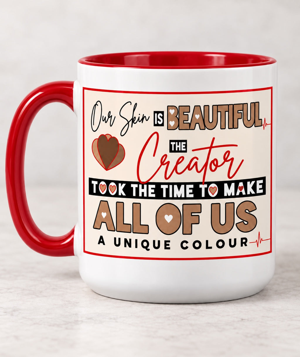 15 oz mug with red handle
